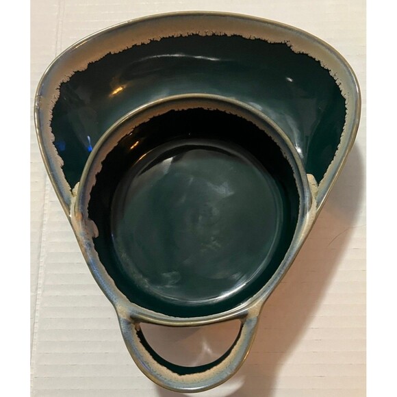 LTD Commodities Stoneware Drip Glaze Soup Cracker Bowl Chip Dip Dish; green - Picture 3 of 9